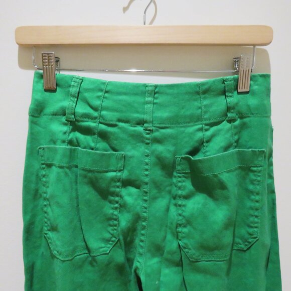 ANTHROPOLOGIE MAEVE The Colette Cropped Wide Leg Linen Pants in Bright Green 25 - Picture 11 of 15